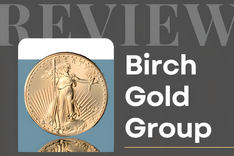 A coin with the Birch Gold Group logo