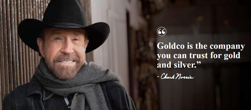 Chuck Norris recommends Goldco.