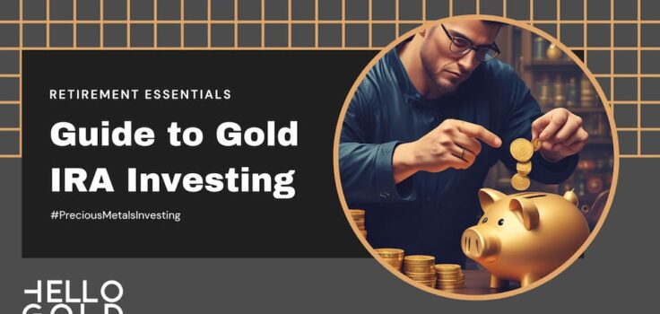 A man placing gold coins into a piggy bank.